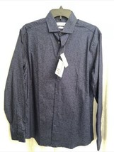 Calvin Klein Men&#39;s Shirt Blue &amp; Black Print Size 15 - 15 1/2 NWT - £23.73 GBP