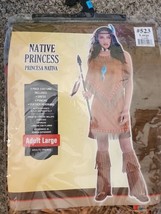 Native American Princess Costume Halloween Fancy Adult Size Large Dress Up - $14.36