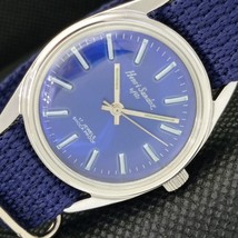 Mechanical Henri Sandoz &amp; Fils Vintage Swiss Mens Wrist Blue Watch 601-a313402-6 - £19.60 GBP