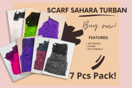 7 New fashion Tuareg Scarf Ethnic Turban Handmade Sahara Desert Scarves Unisex - £95.92 GBP