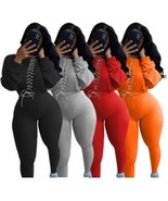 Women Leggings Solid Long Sleeves Bodycon Patchwork Sporty 2pcs - $458.28 MXN