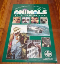 Vtg Humane Society Animal Activist Washington Dc Animals World Photo Poster - £39.30 GBP
