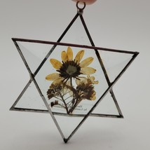 Lasting impressions Star Of David Framed Flower Clear Glass Sun Catcher 3&quot; - $8.90