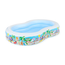 Intex 8.5ft x 5.25ft x 18in Swim Center Paradise Seaside Inflatable Kiddie Pool - £52.74 GBP
