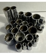 Large Lot Of 23 Pieces Misc. Craftsman USA Tools 1/2” 3/8” 1/4”  Sockets... - £14.03 GBP