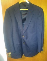 Mens 43R Wool Blazer Suit Jacket Sport Coat Hart Schaffner Mark Bells Black Gold - £32.04 GBP