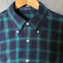 Vintage Gant Shirt Mens 15.5 33 Blazer Plaid Green Blue Lightweight Button Down - £20.87 GBP