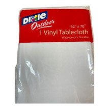 Vintage Picnic Table Dixie Outdoor Vinyl White Tablecloth 52” X 70” Oblo... - £11.01 GBP