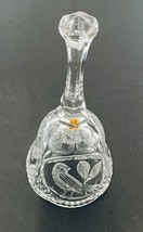 Hofbauer  Byrdes 24% Lead Crystal Hand Bell Bird Etched In 3 Sides Germany Clear - £14.69 GBP
