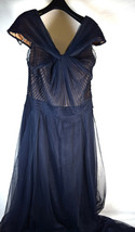 Tadashi Shoji Womens Dress Gown Mesh Overlay Navy 10 NWT - $127.71