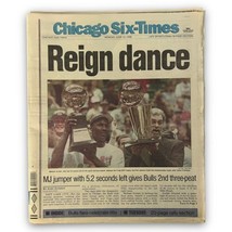 Chicago Sun-Times REIGN DANCE Bulls 2nd Three-Peat June 15th 1998 Newspaper - £26.74 GBP