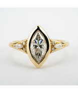 Unique Marquise Moissanite Wedding Ring Memorial Ring love Gift Engagement Ring - $400.00 - $1,250.00