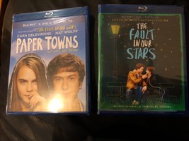 Lot 2 NIP Blu-Ray DVD&#39;s movies The Fault in Our Stars &amp; Paper Towns John Green - £10.11 GBP