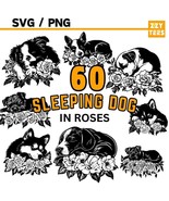 60 Sleeping Puppy in Sunflower SVG PNG Bundle - Cute Dog Clipart for Crafts - €2,54 EUR