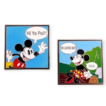 Mickey Mouse and Minnie Mouse Disney Pins: Pop Art Cartoon Panels - £19.95 GBP