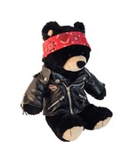 Build A Bear Workshop Black Plush Harley Davidson Outfit Jacket Red Band... - £25.88 GBP