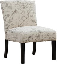 English Letter Print Fabric Armless Contemporary Accent Chair From, Single. - £85.47 GBP