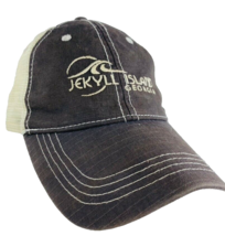 Jekyll Island Georgia Embroidered Mesh Baseball Hat Gray Cap Snap Adjust... - £23.69 GBP