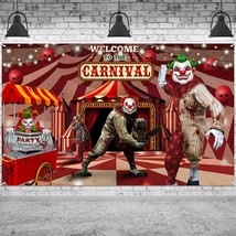 Creepy Carnival Backdrop Banner Halloween Decor Circus Theme Background Carnival - £16.44 GBP