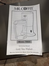 Mr. Coffee Iced Tea Maker 3 Quart Model TM20 Instruction Manual ONLY - $188.30 MXN