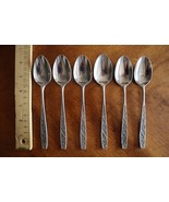 Lot 6x Imperial International IIC DAVOS Stainless Black Floral Teaspoon ... - €18,56 EUR
