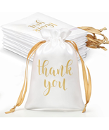 Sieral 50 Pcs Thank You Satin Gift Bags with Drawstring Jewelry Candy Gi... - £18.90 GBP