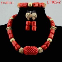 New Genuine Coral Beads Necklace Jewelry Nigerian Wedding African Coral Beads Je - £57.09 GBP