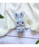 Bunny kid&#39;s small plush toy Hand crochet stuffed grey rabbit Easter bask... - $19.00