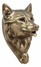 Wolf Animal Head Single Wall Hook Hanger Animal Shape Rustic Faux Bronze Figure - £21.57 GBP