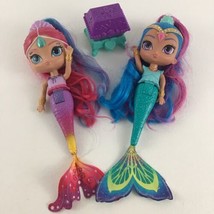 Shimmer &amp; Shine Magic Mermaid Genie Doll Figures Lot Treasure Chest Matt... - $24.70