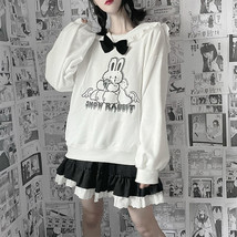N white hoodies japanese loose tops sudaderas kawaii rabbit print harajuku oversized jk thumb200