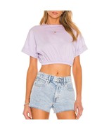 Camila Coelho Alia Crop Top Size XXS Oversized Lavender Purple 80s $140 NWT - $29.70
