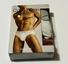 Calvin Klein  Three Pack Size L  Cotton Stretch Hip Brief Silver-Tan-Bur... - £21.59 GBP