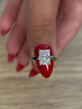 2.20 Carat Radiant Shape E/VS2 Lab Grown Diamond Engagement Ring 14k Whi... - $1,500.42