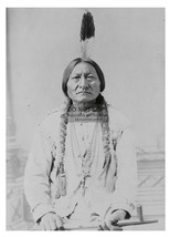 Chief Sitting Bull Native American Leader Holding Pipe 5X7 Photo - £6.72 GBP