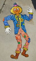 Vtg Die Cut 55&quot; Jointed Halloween/Thanksgiving Scarecrow Hanging Decoration - £38.27 GBP