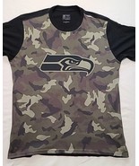Seattle Seahawks NFL Pro Line Mens Sz L Camouflage Short Sleeve Shirt Cr... - £5.35 GBP