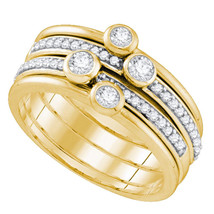 10kt Yellow Gold Womens Round Diamond Stackable Band Ring 1/2 Cttw - £640.66 GBP