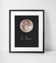 Moon Poster, Full Moon Poster, La Luna Moon Poster Print Digital  - £14.34 GBP