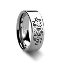 Duck Band Style Custom Engraved Ring Flat Polished- 7mm  - £170.19 GBP