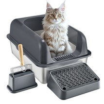 VEVOR 6 in Deep Cat Litter Box Odor-Free Litter Box with Filtering Foot ... - $2,188.21 MXN