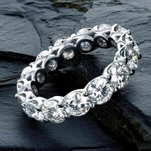 Anniversary Band 6.50Ct Round Diamond Full Eternity Ring 14k White Gold Size 7.5 - £220.04 GBP