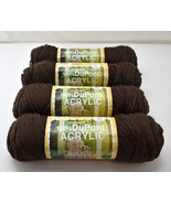 Natura Worsted Weight 100% DuPont Acrylic Yarn - 4 Skeins Dk. Brown #606 - £14.98 GBP