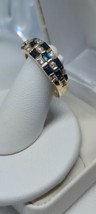 14k 1Ct. Baguette Sapphires &amp; Diamond Dome Band Ring Yellow Gold Sz 7 JS461MYS - £377.70 GBP