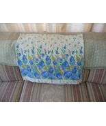 Vintage Feed Sack cotton fabric double border blue tulips - $382.64 MXN Vintage Feed Sack cotton fabric double border blue tulips - $382.64 MXN