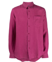 Vilebrequin Caroubis Linen Button Shirt Shocking Pink ( XXL ) - £155.03 GBP