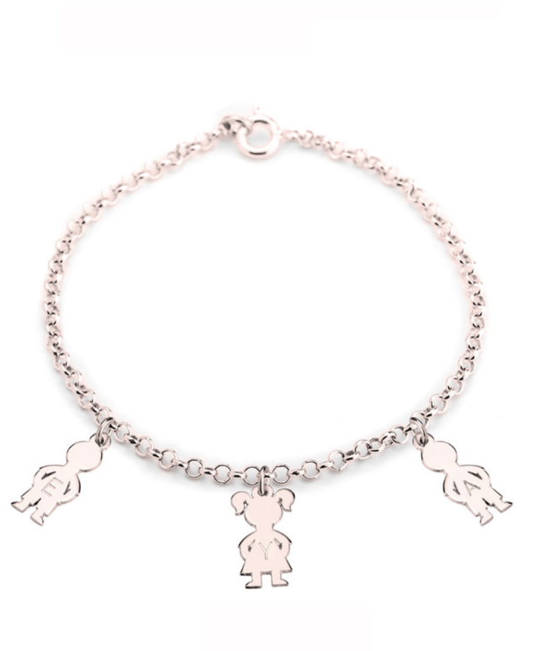 Primary image for ROSE GOLD PLATING PERSONALIZED CHILDREN CHARMS MOM BRACELET