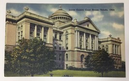 Toledo OH Ohio Historic 1897 Lucas County Court House Linen Postcard UP Tichnor - £6.94 GBP