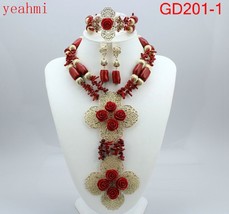 2019 Fashionable African Wedding Jewelry Set Coral Beads Jewelry Set Nig... - £43.35 GBP