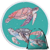 Artistic Turtle Duet Round Beach Towel - $14.90+